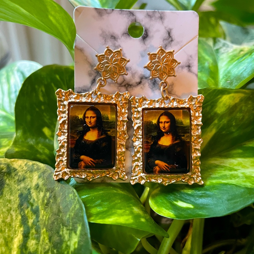 The woman art earrings